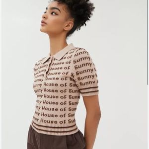 House Of Sunny Textured Knit Polo